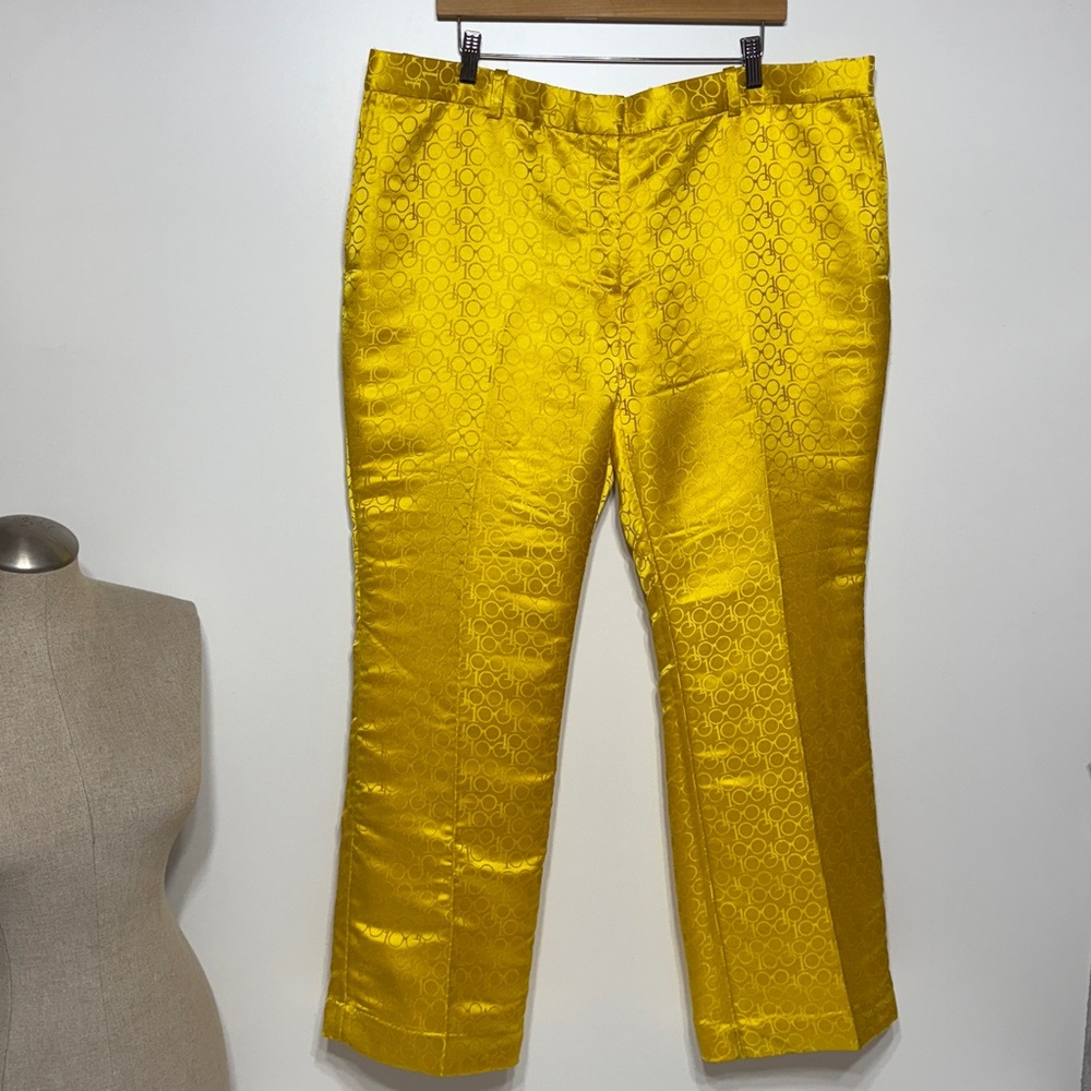 Iris Apfel x H&M Jacquard Weave Pants Yellow Trousers Rare